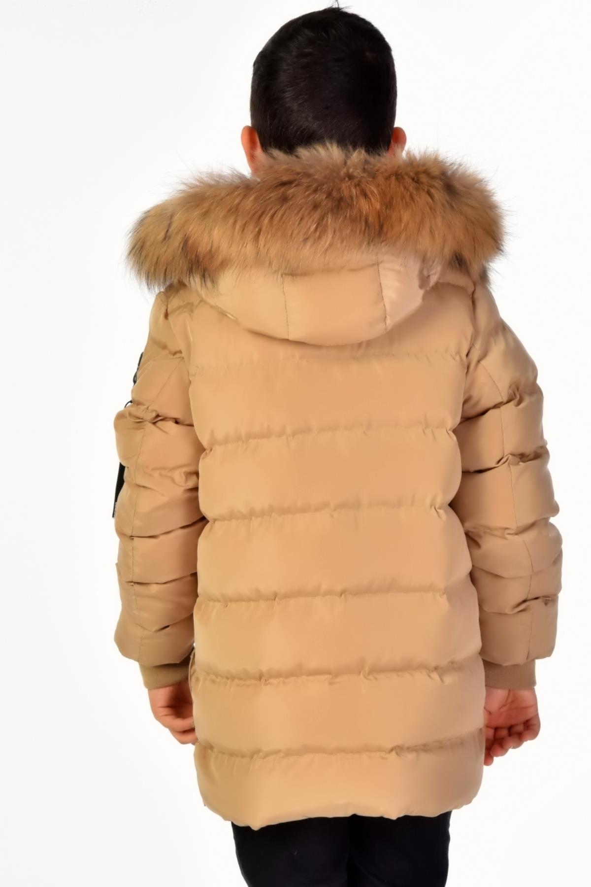 Erkek Çocuk Natürel Kürklü Mont 51254