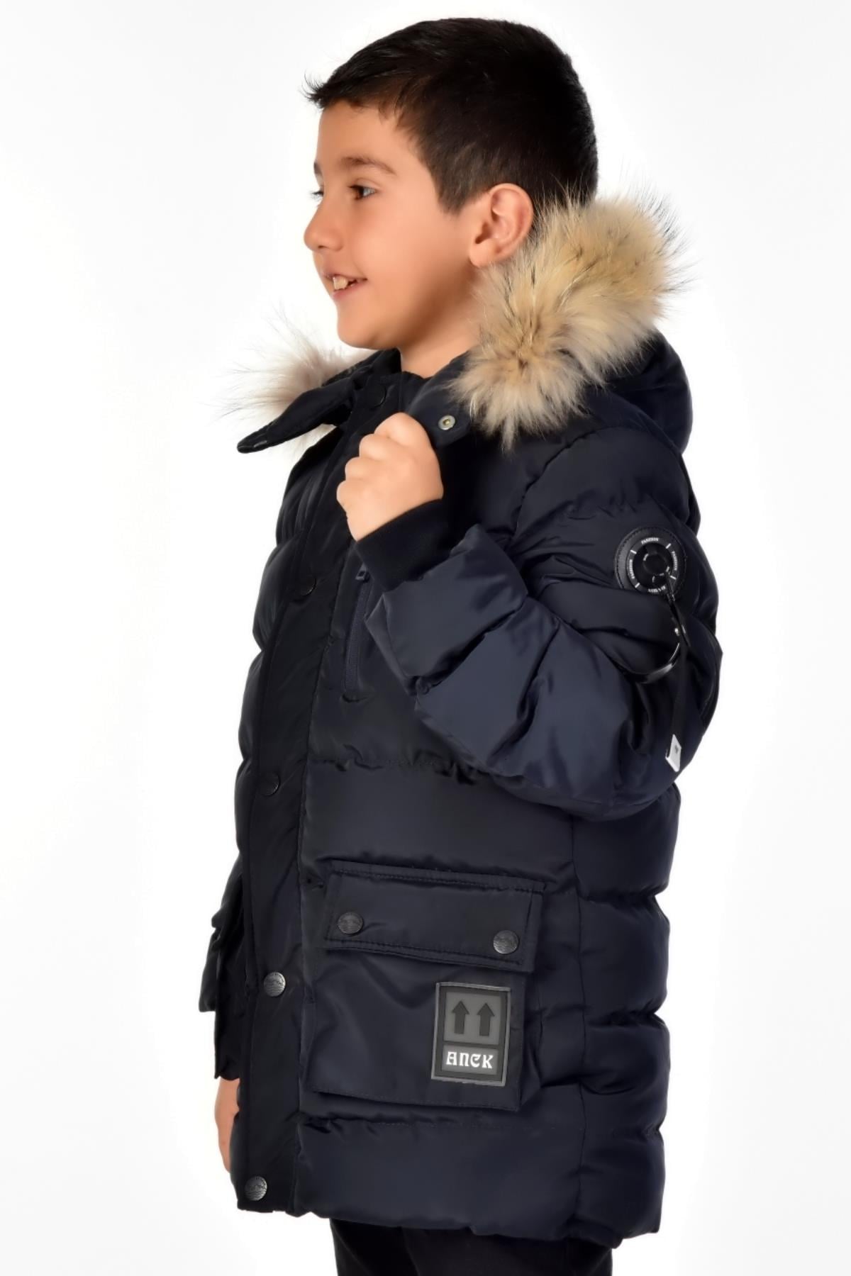 Erkek Çocuk Natürel Kürklü Mont 51254