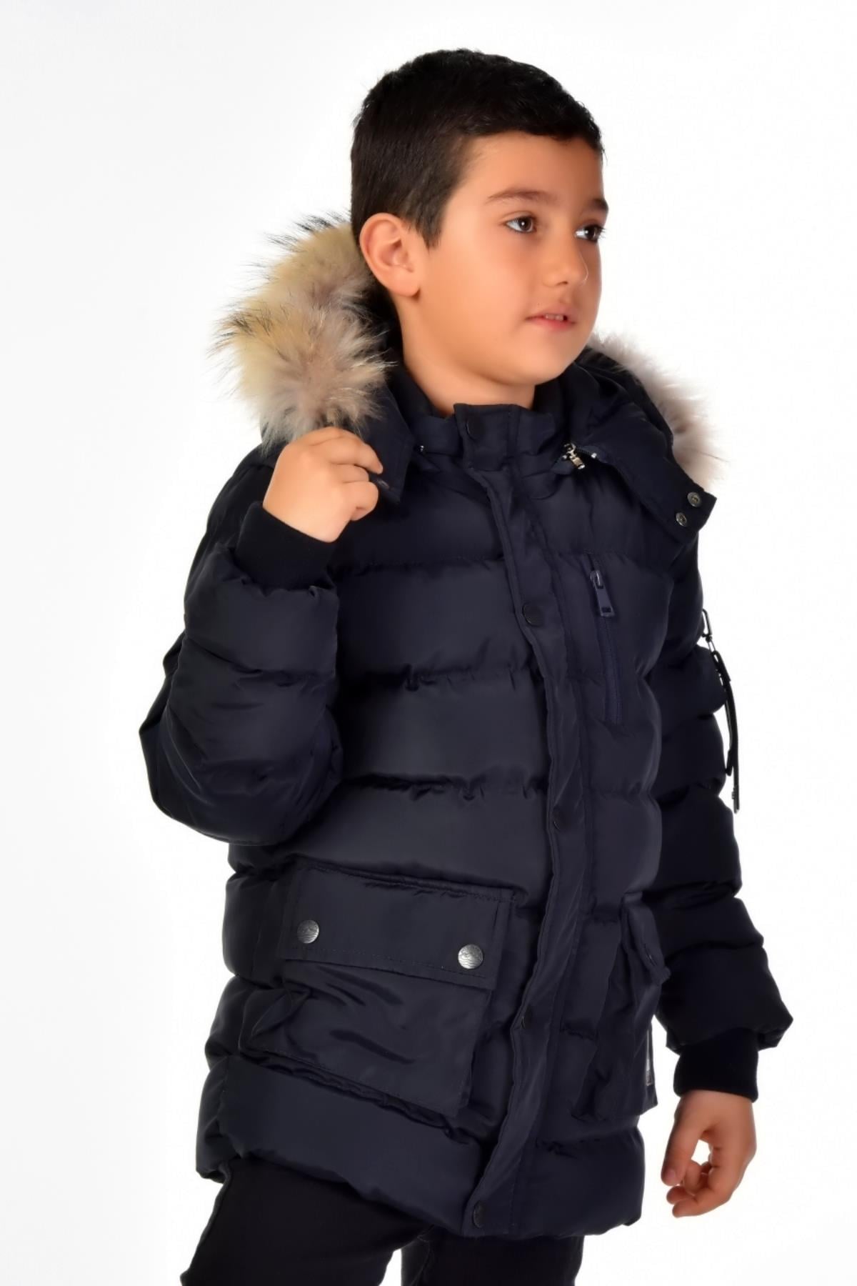 Erkek Çocuk Natürel Kürklü Mont 51254