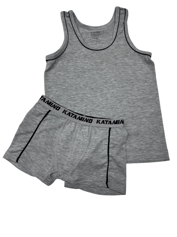 Katamino Erkek Çocuk Pamuklu Atlet Boxer İkili Set 