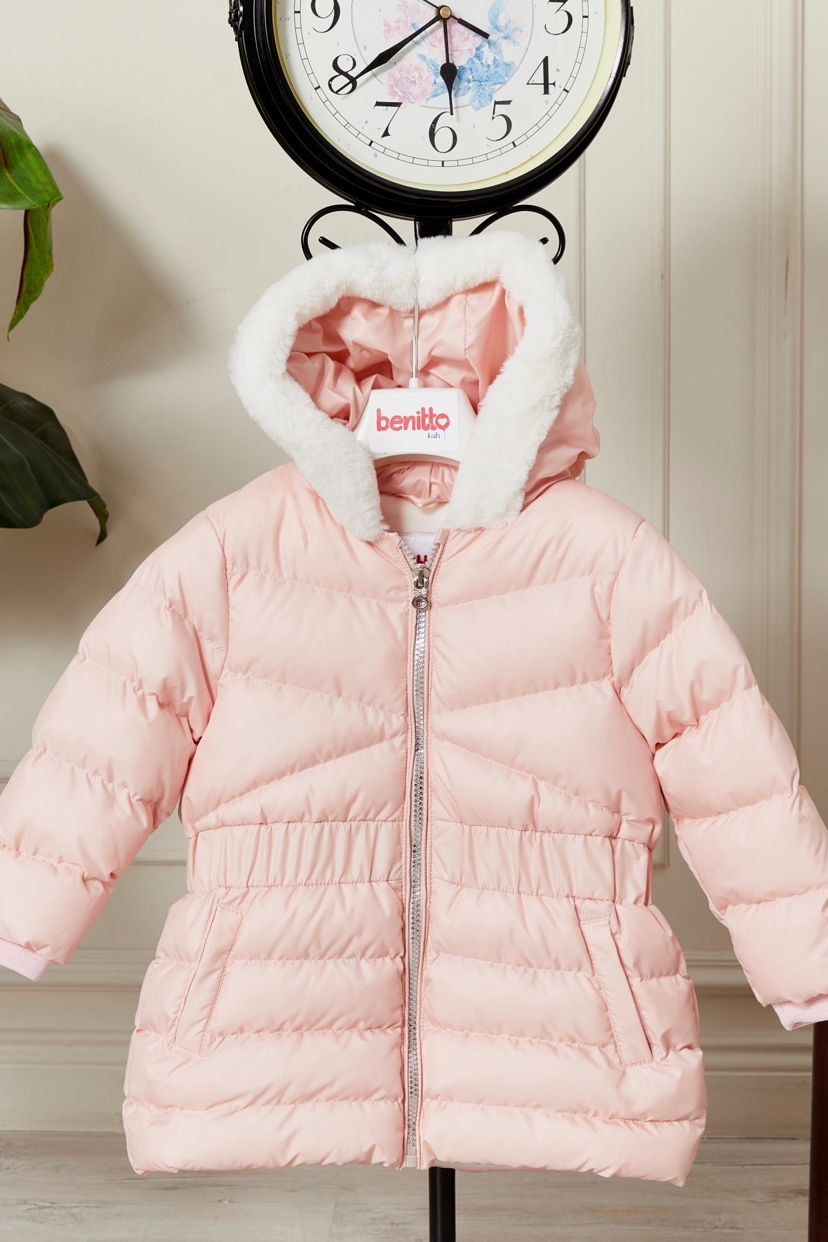 Kız Bebek Kapüşonlu Kışlık Mont 51333