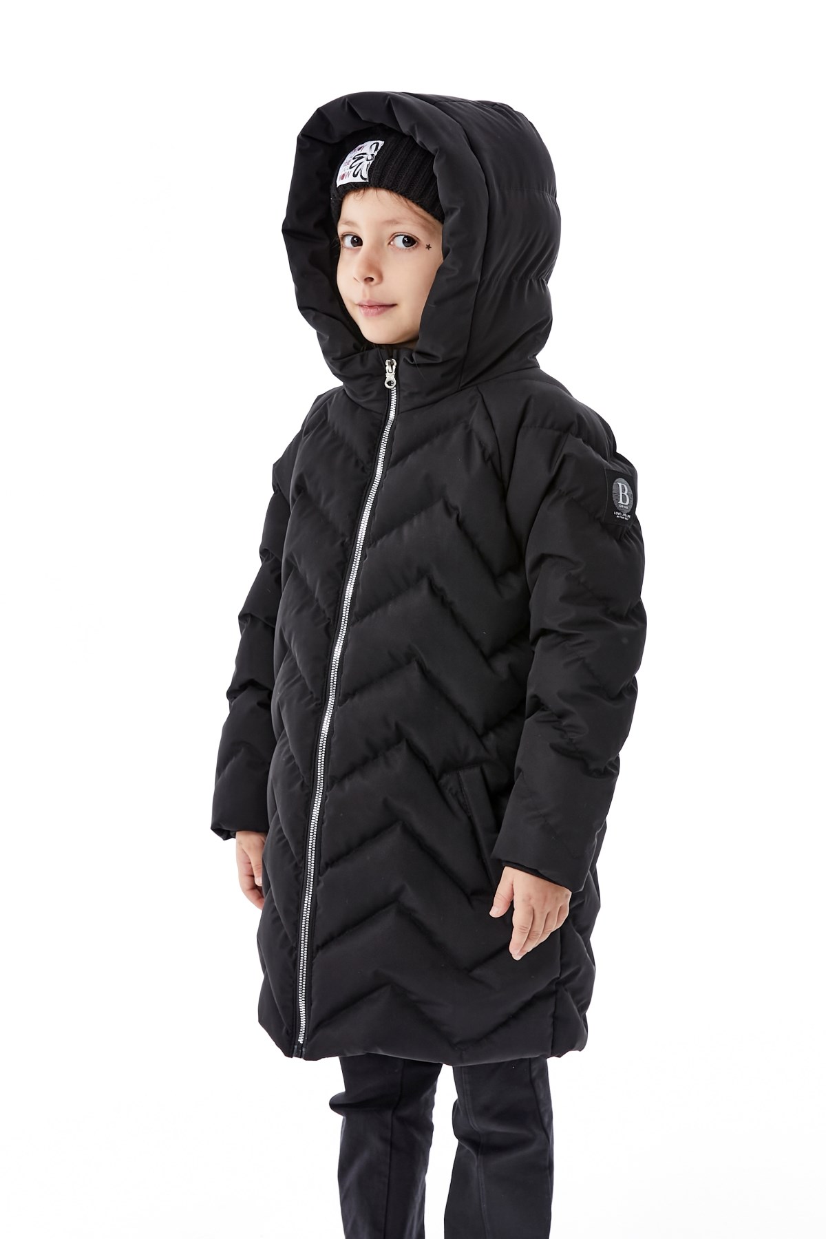 Kız Çocuk Kapüşonlu Kışlık Şişme Mont 51353