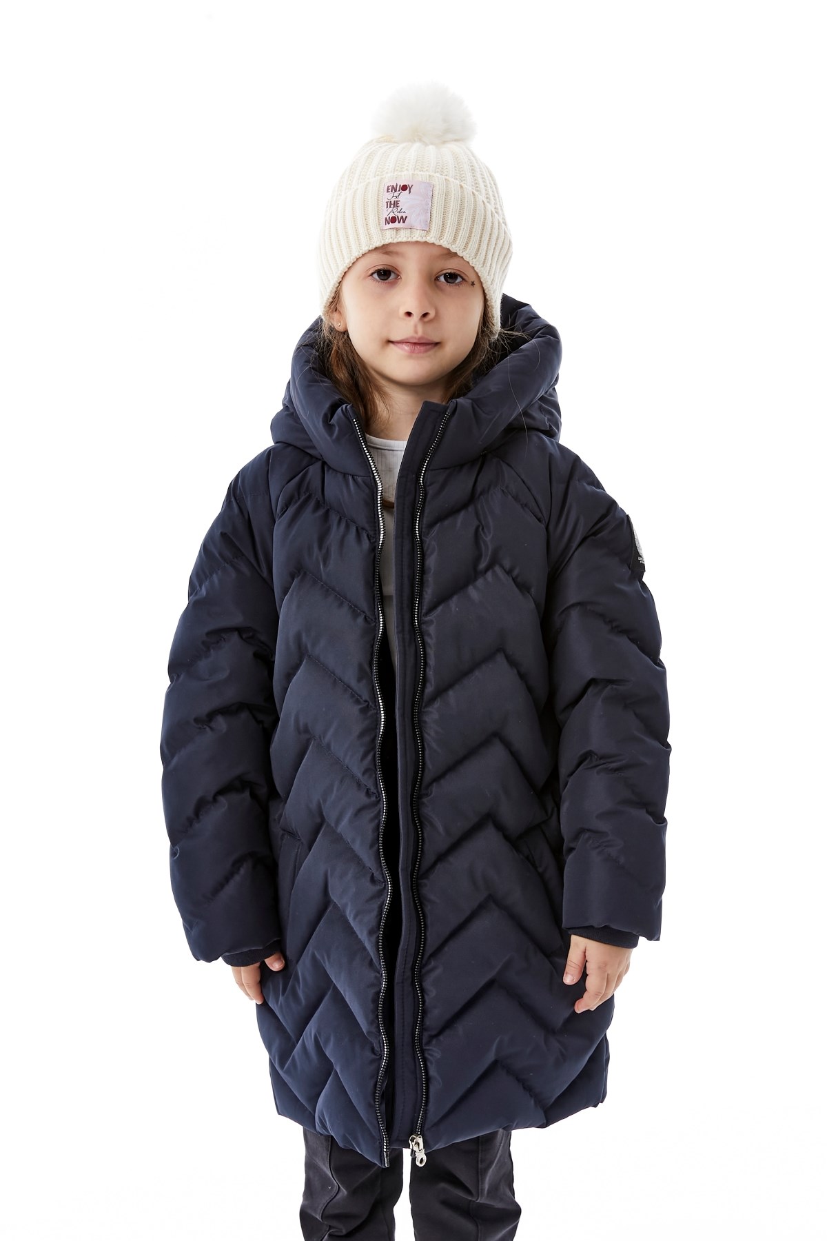 Kız Çocuk Kapüşonlu Kışlık Şişme Mont 51353