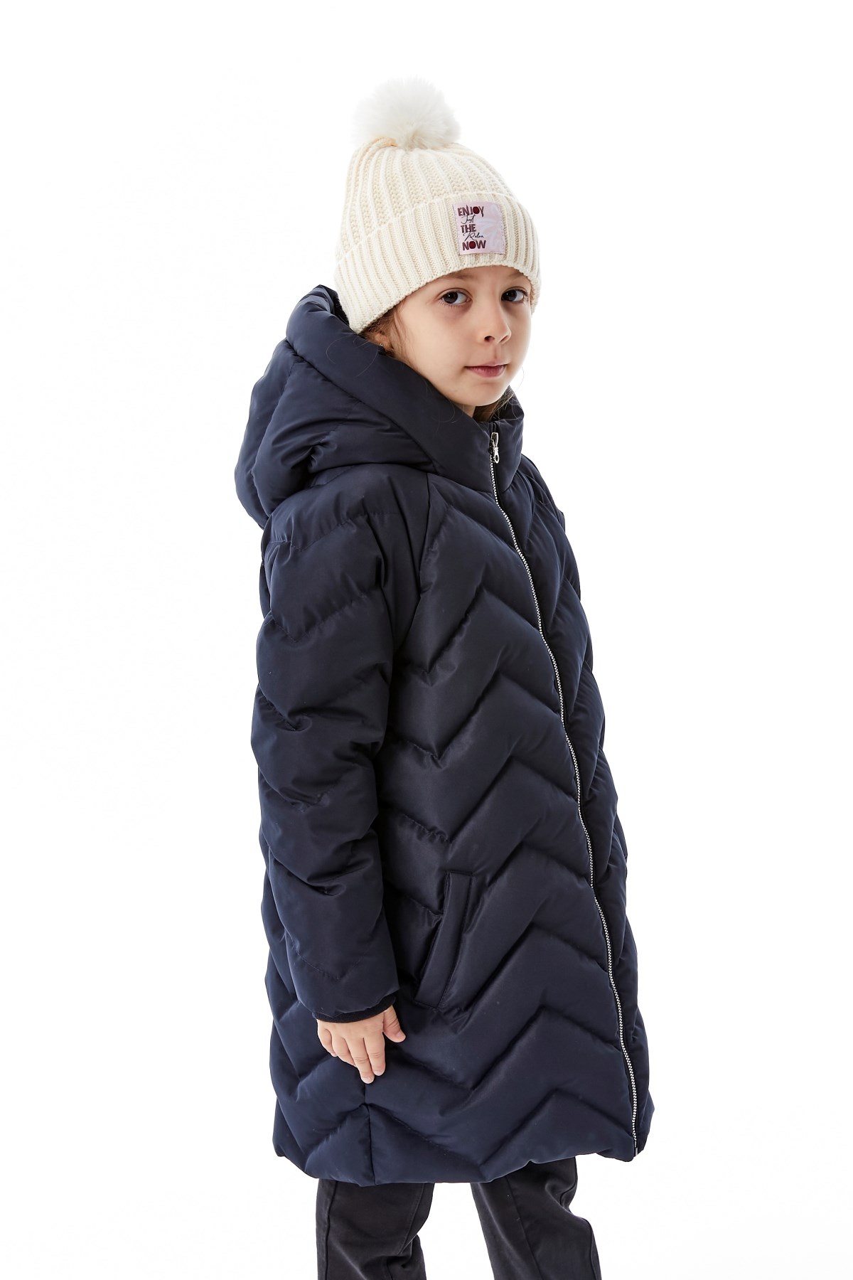 Kız Çocuk Kapüşonlu Kışlık Şişme Mont 51353