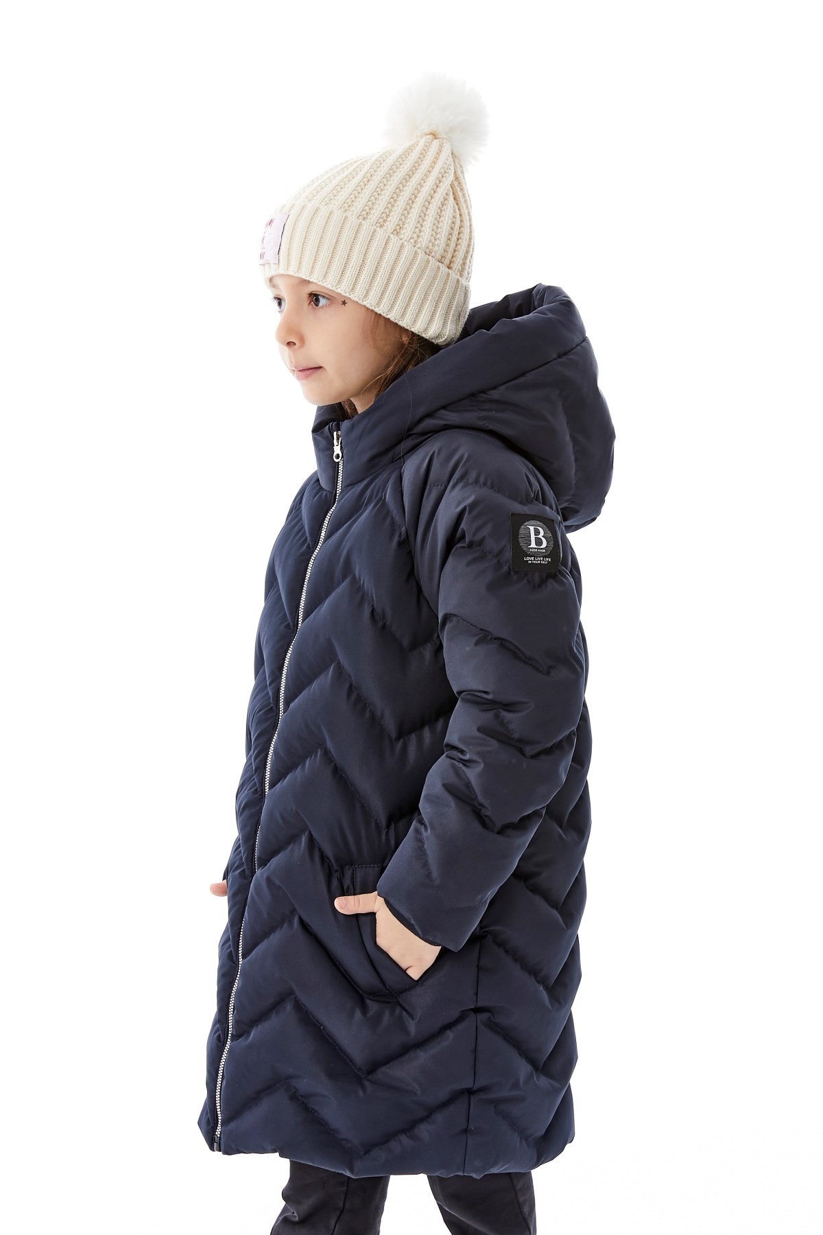 Kız Çocuk Kapüşonlu Kışlık Şişme Mont 51353