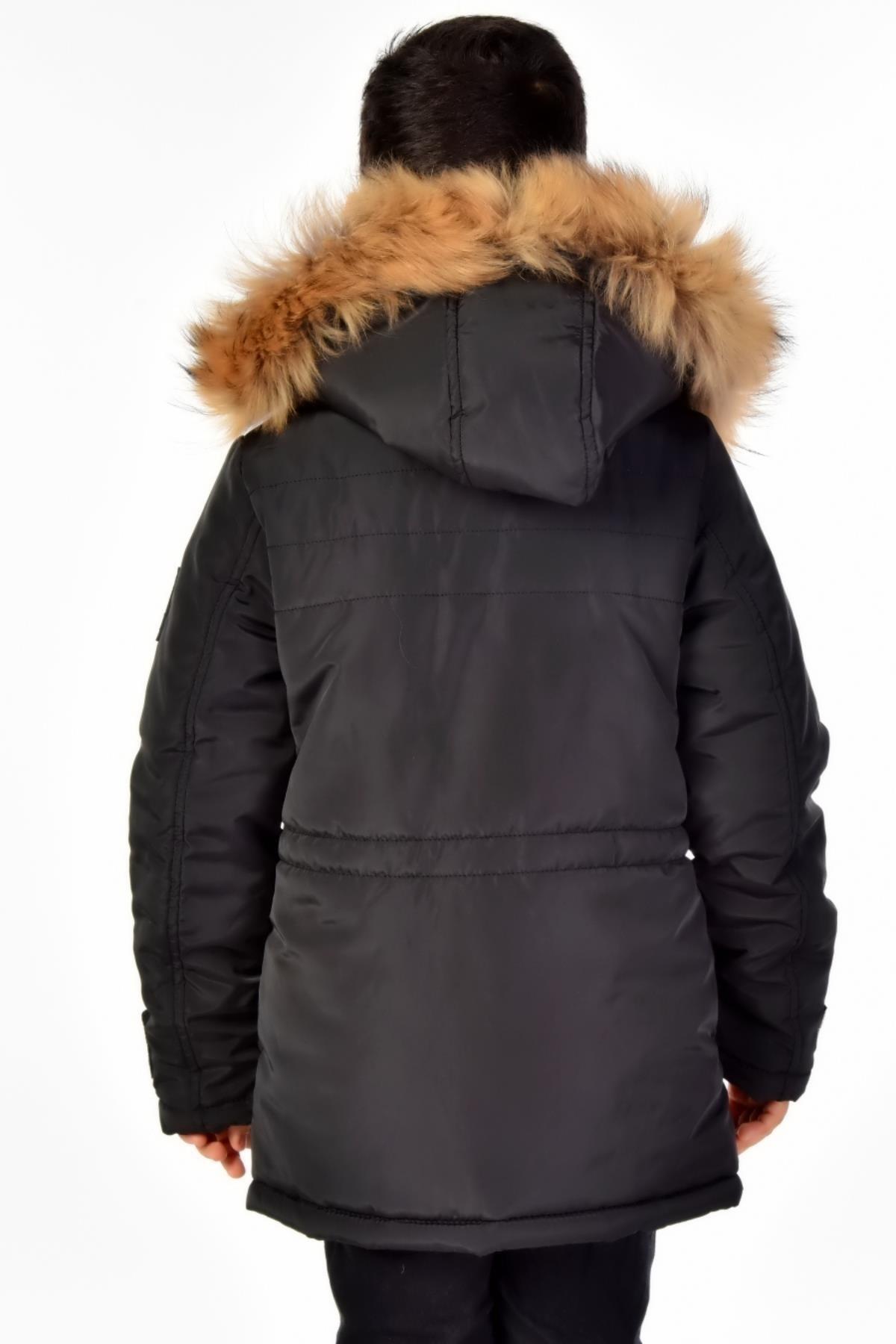 Natürel Kürklü Erkek Çocuk Mont 1245