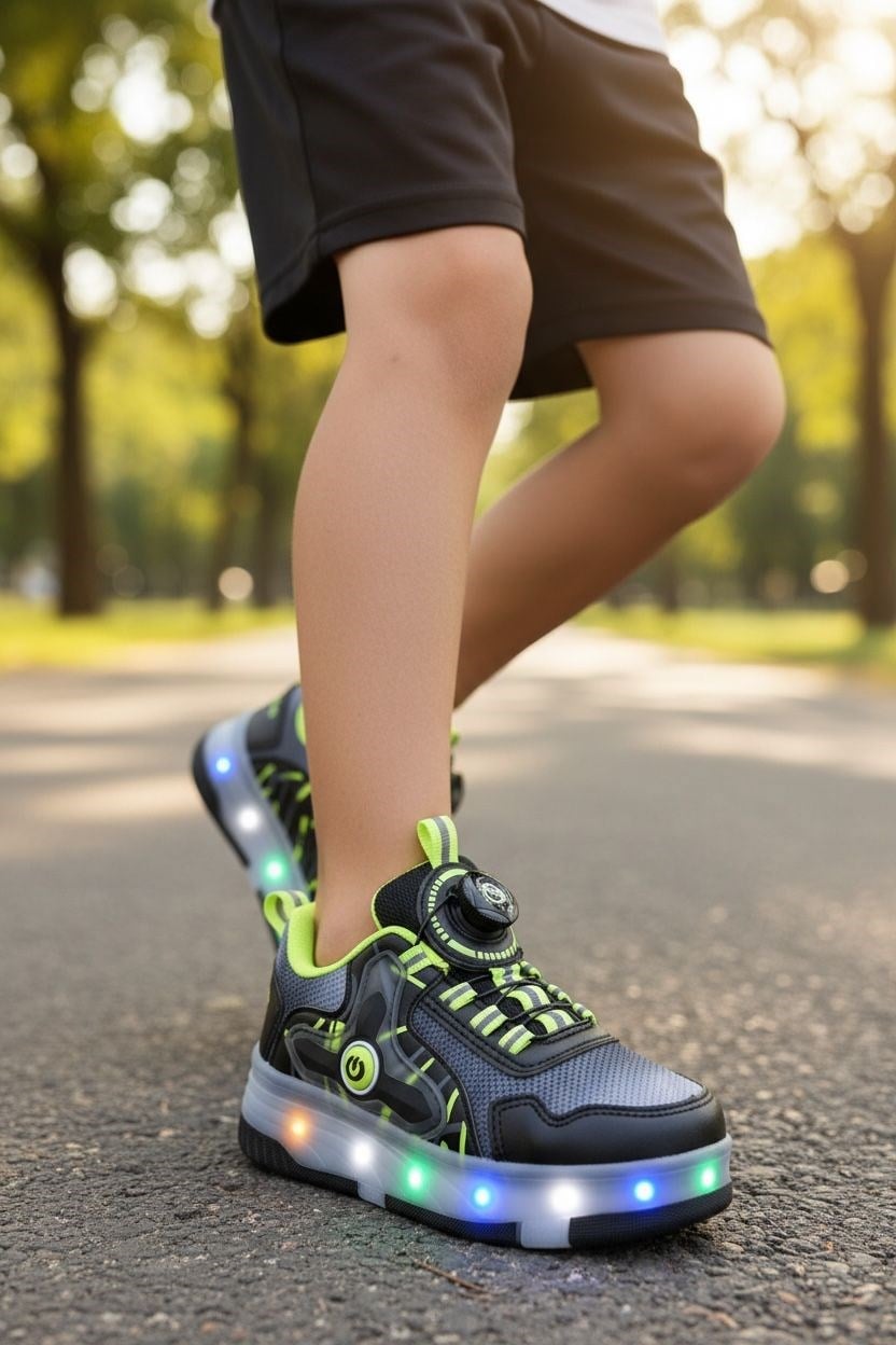 Ndrops Patenli Işıklı Spor Ayakkabısı & Tekerlekli Sneakers BNT225