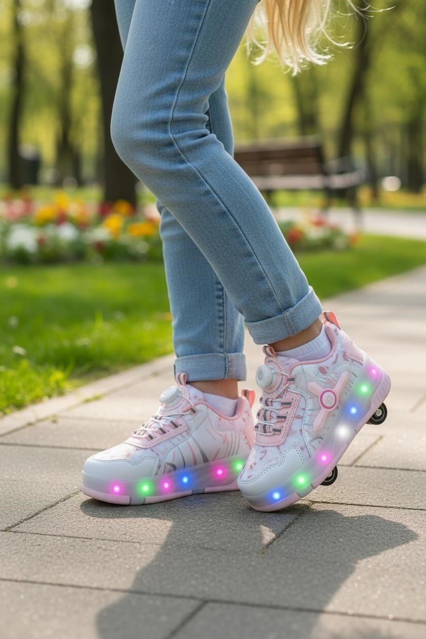 Ndrops Patenli Işıklı Spor Ayakkabısı & Tekerlekli Sneakers BNT225
