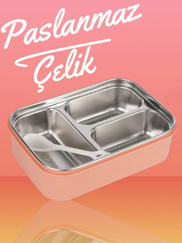Relaxion  Üç Bölmeli, Paslanmaz Çelik, Yemek Saklama ve Taşıma Kabı/Kutusu BNT461 