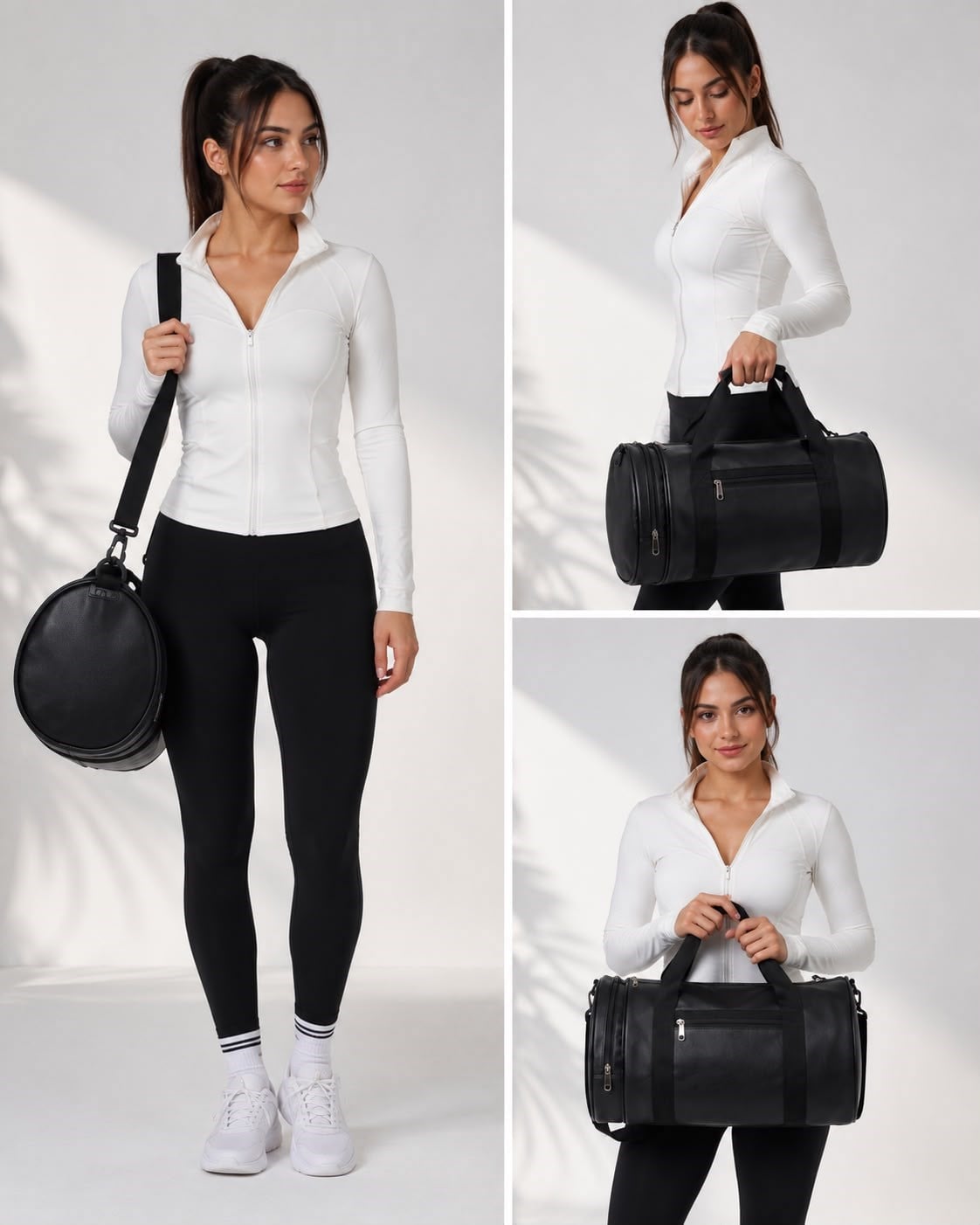 Silindir Spor ve Seyahat Çantası Omuz Askılı Çok Bölmeli Unisex Fitness El Bagajı  BNT227