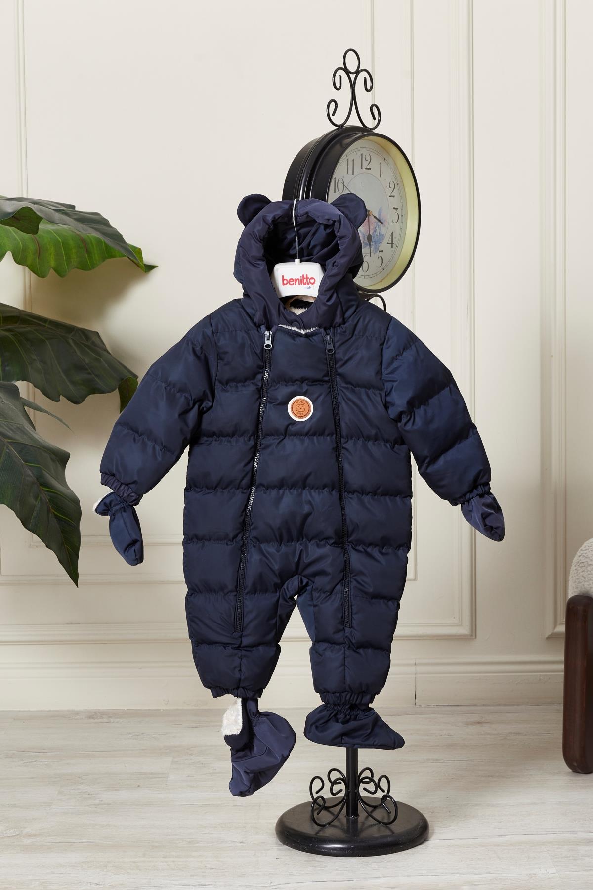 Unisex Kapüşonlu Fermuarlı Bebek Astronot Tulum 51330