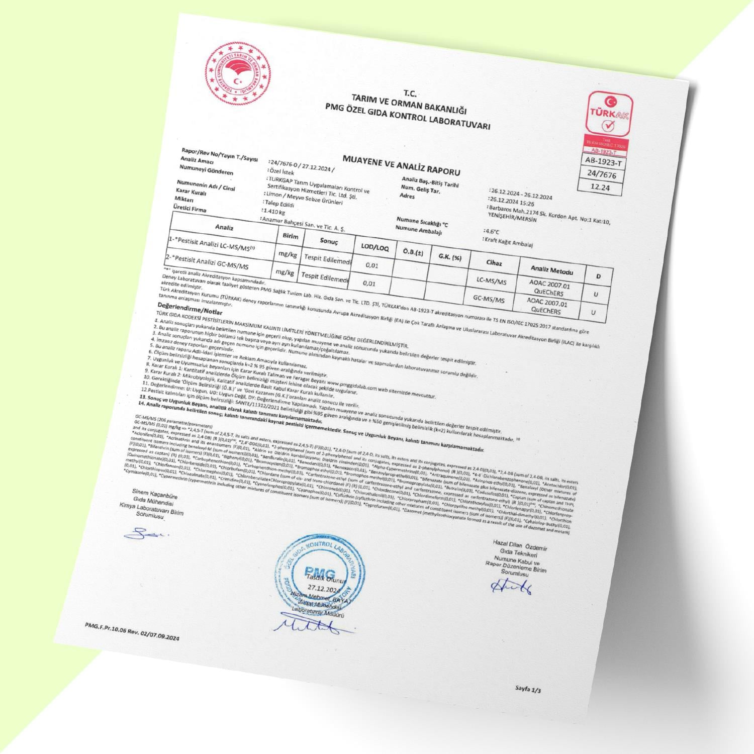 Organik Enterdonat Limon (10 Kg)
