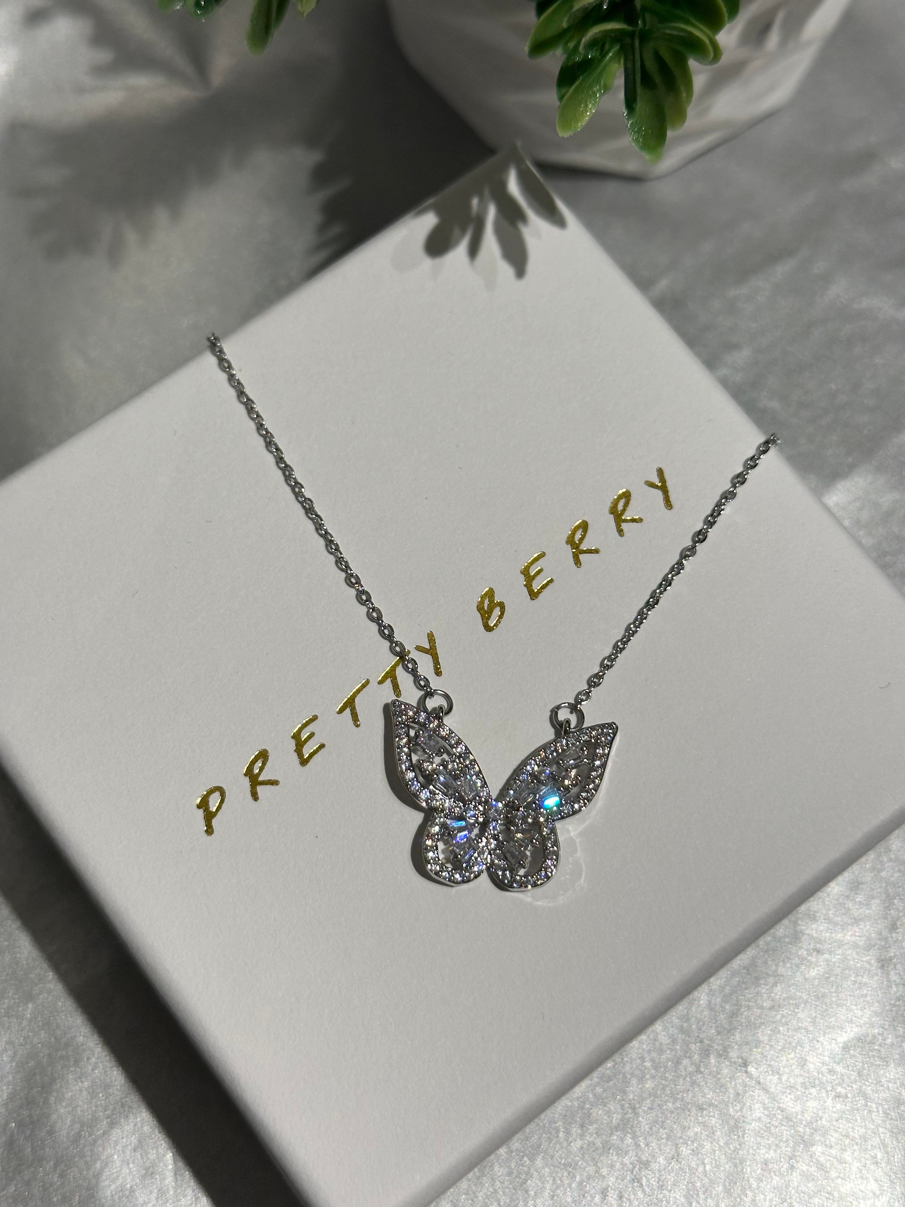  Işıltılı Kelebek Kolye