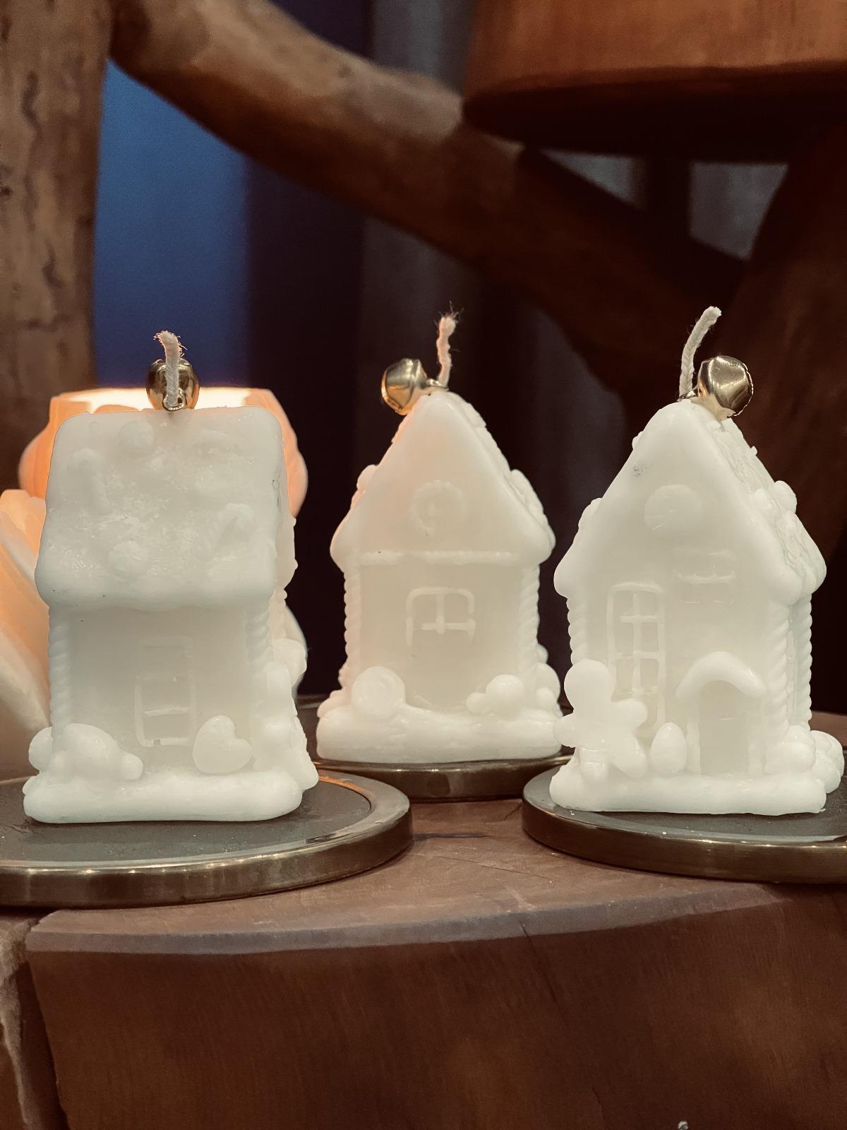 Mumias Candle Mumias Candle Christmas Yılbaşı Temalı 3'Lü Noel Evi No 002 Dekoratif Mum Seti