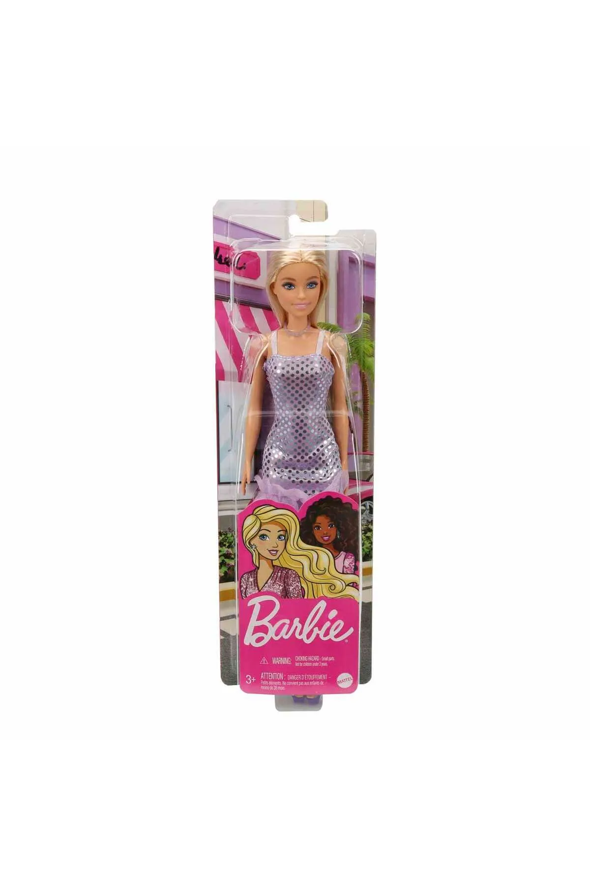 BarbieBarbie Pırıltılı - Mor Pullu Elbise Sarışın