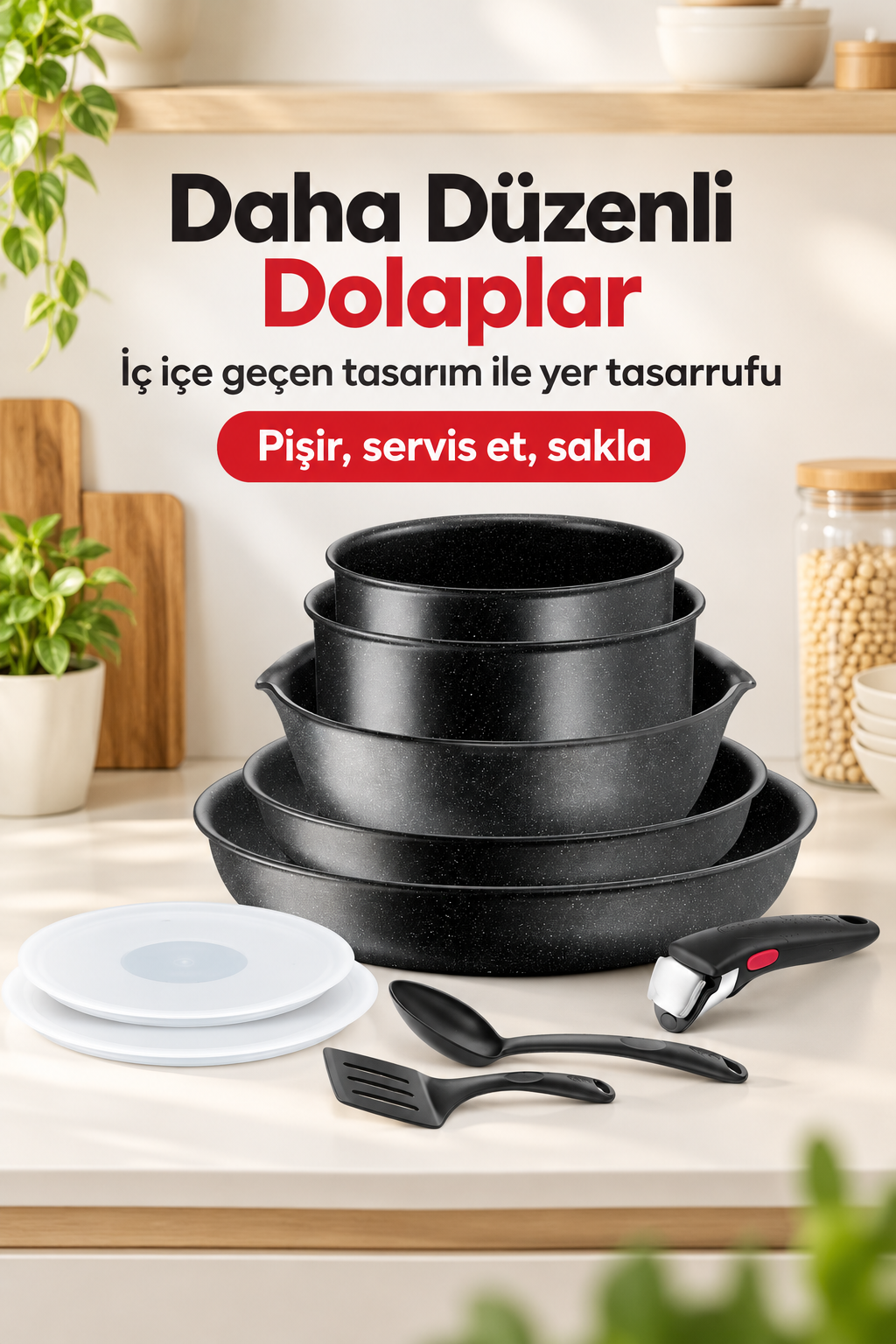 TefalIngenio Black Stone L3999402 Set 10 Parça- Induction