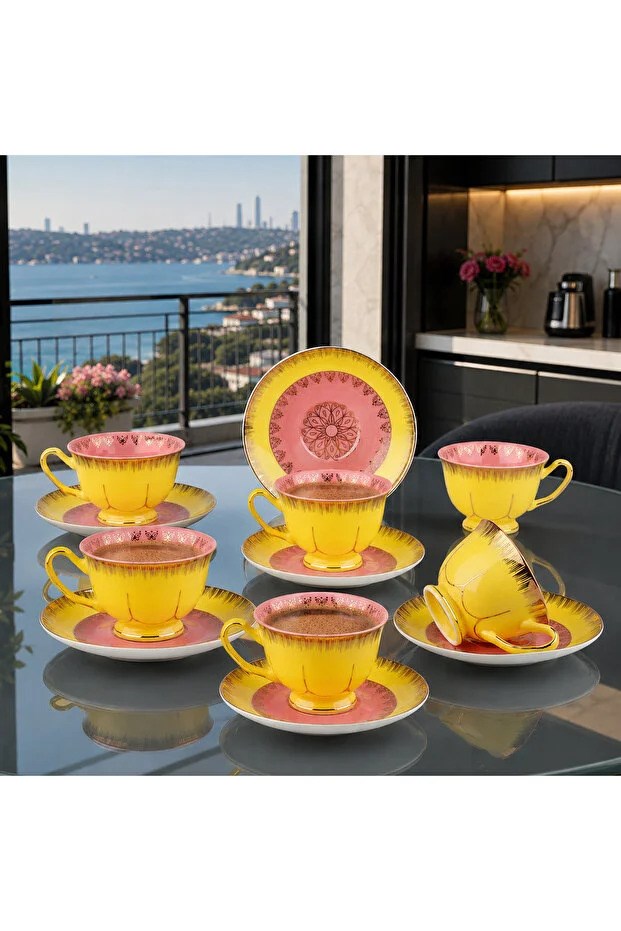 Rose SoleilRosé Soleil 6 Kişilik 12 Parça Türk Kahvesi Fincan Takımı