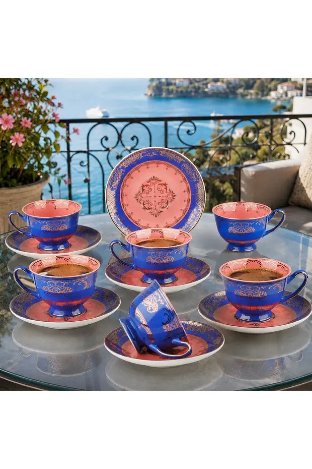 Rose SoleilRosé Soleil 6 Kişilik 12 Parça Türk Kahvesi Fincan Takımı