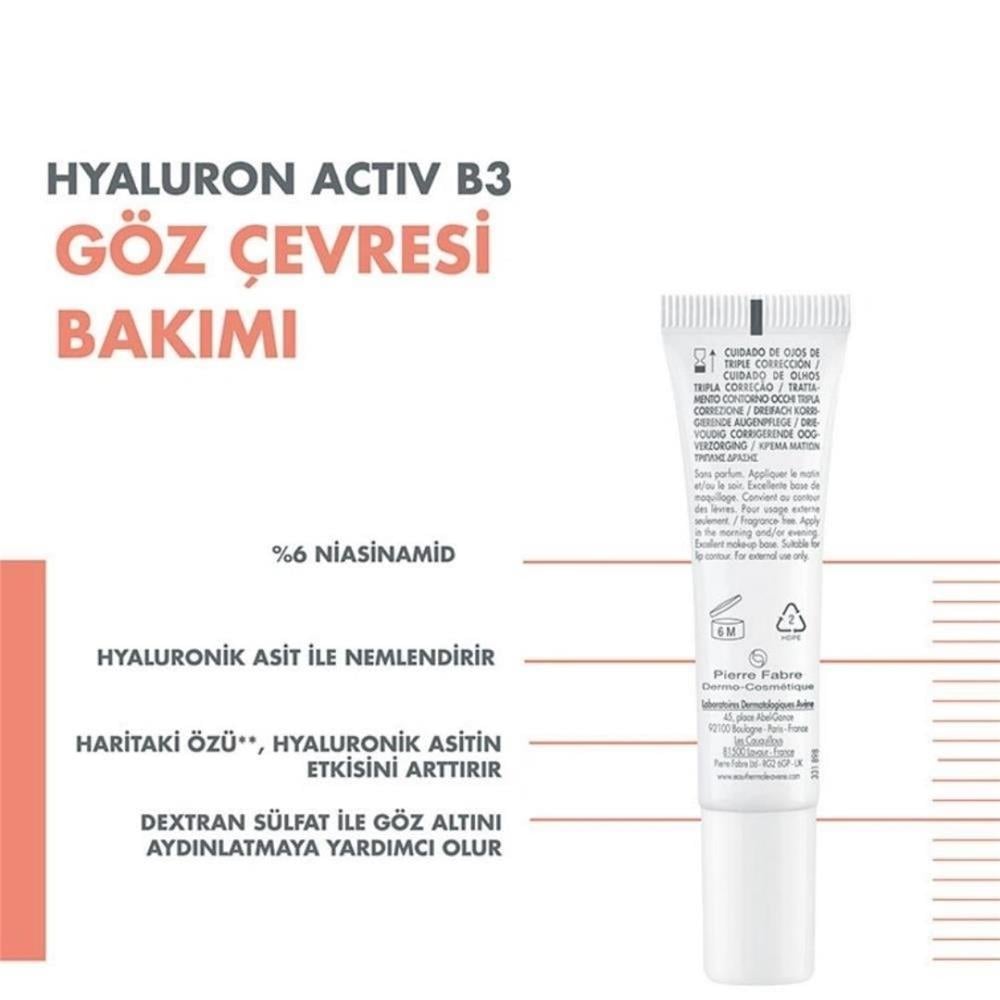 Avene Hyaluron Activ B3 Triple Correction Eye Cream 15 ml