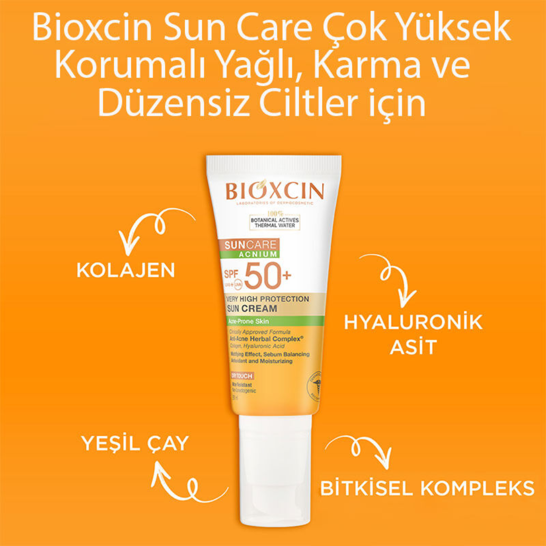 Bioxcin Sun Care Akneye Eğilimli Ciltler için SPF50 Güneş Kremi 50 ml
