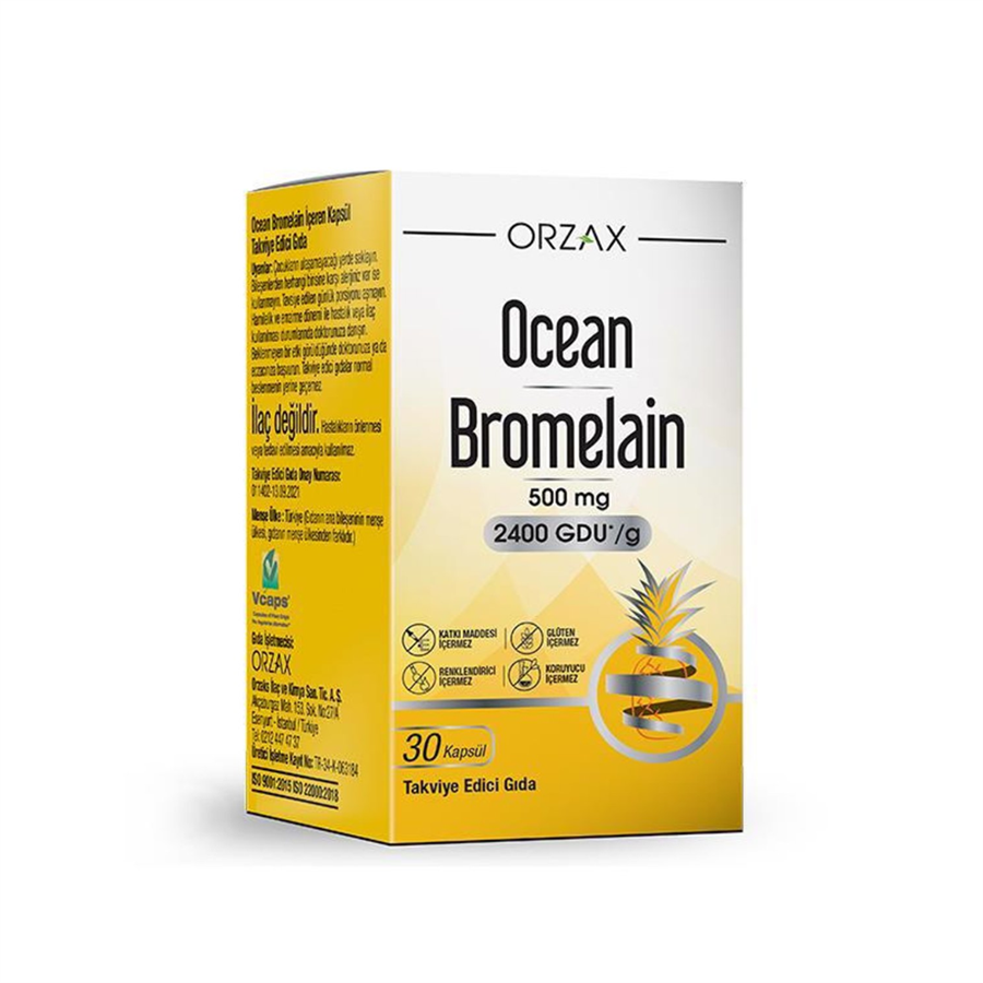 Bromelain 500 mg 30 Kapsül