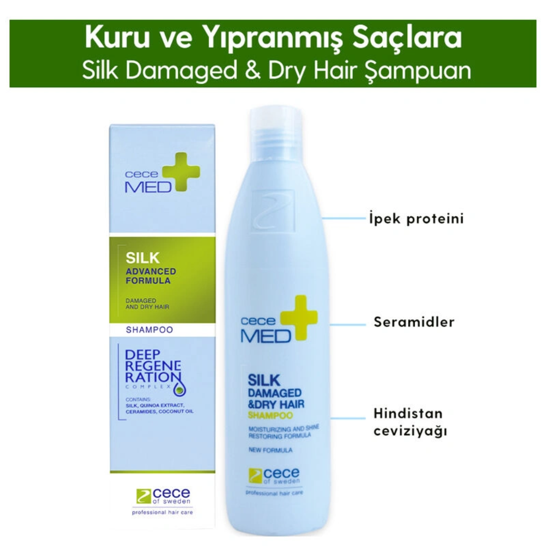 Cece MED Kuru Yıpranmış ve Boyalı Saçlar İçin Şampuan 300 ml