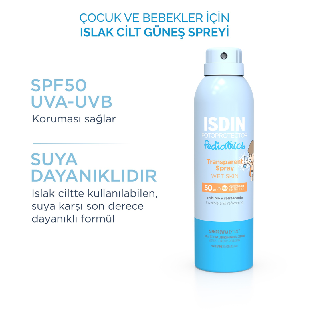 ISDIN Fotoprotector Pediatrics Transparent Spray Wet Skin Spf 50 250 ml