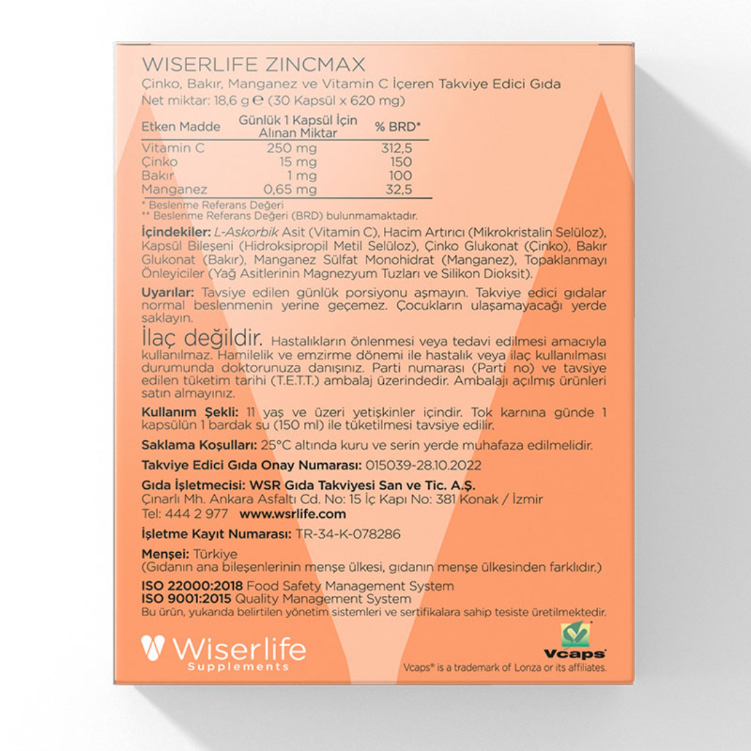 Wiserlife ZincMax 30 Kapsül