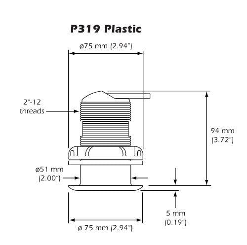 Simrad Lowrance XSONIC P319 50/200Khz Plastik Gövde 9-Pin KonnektörlüLowrance Simrad P319 Plastic