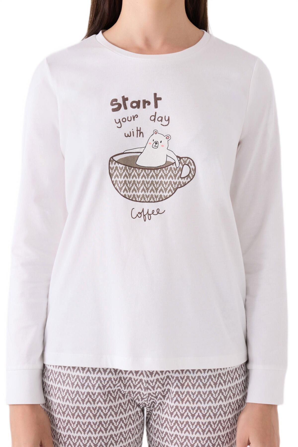 Arnetta Kadın Krem Pijama Takımı 3086-S 