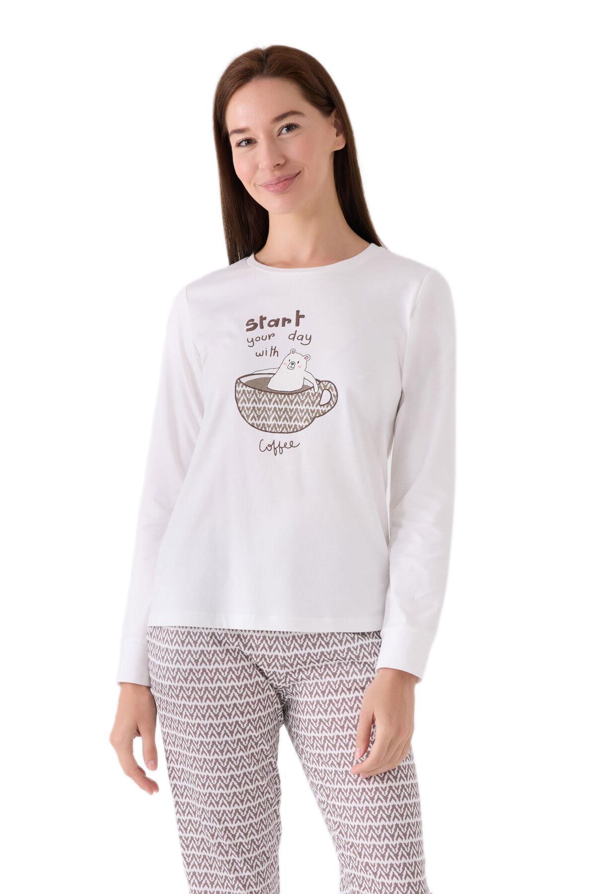 Arnetta Kadın Krem Pijama Takımı 3086-S 