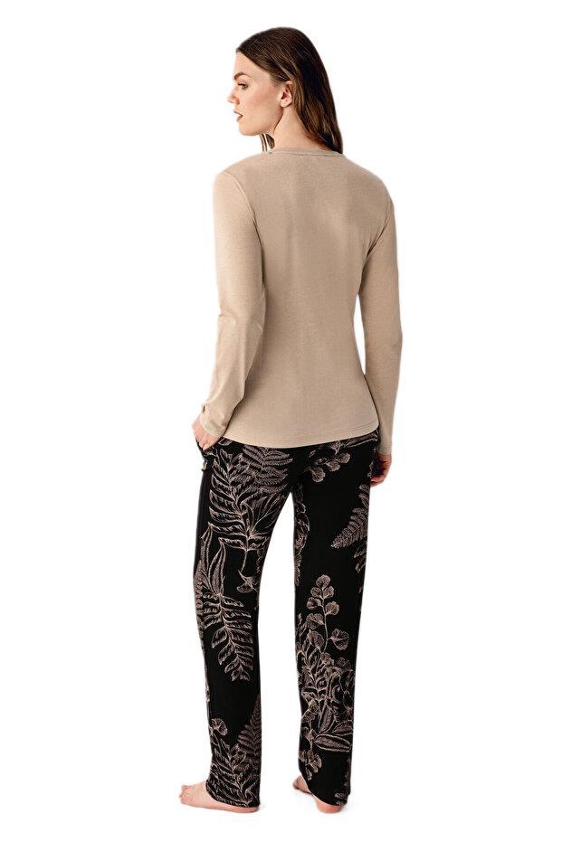 Arnetta Kadın Vizon Battal Beden Pijama Takımı 3439-X 