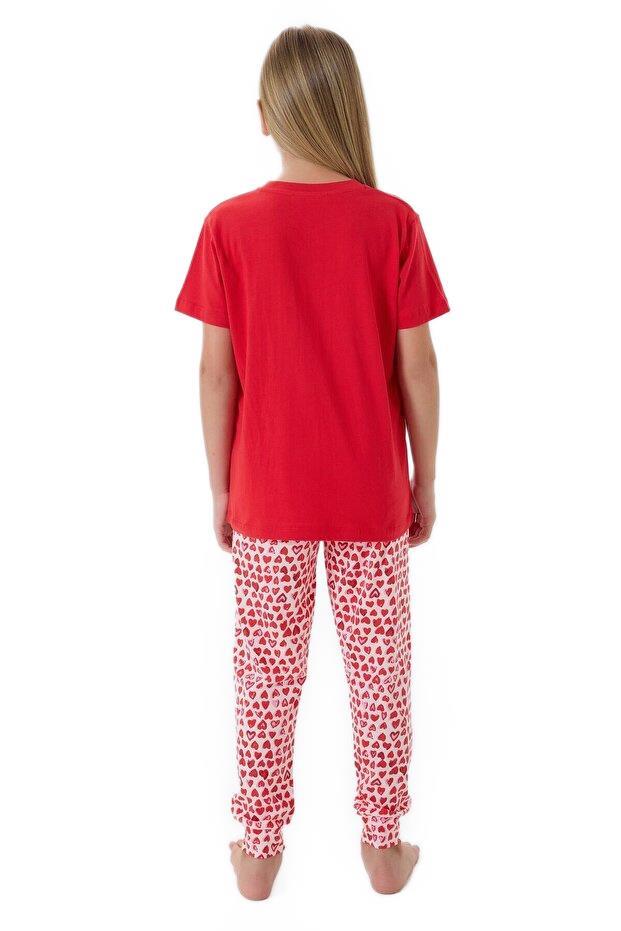 Arnetta Kız Çocuk Kırmızı Pijama Takımı 3581-2 