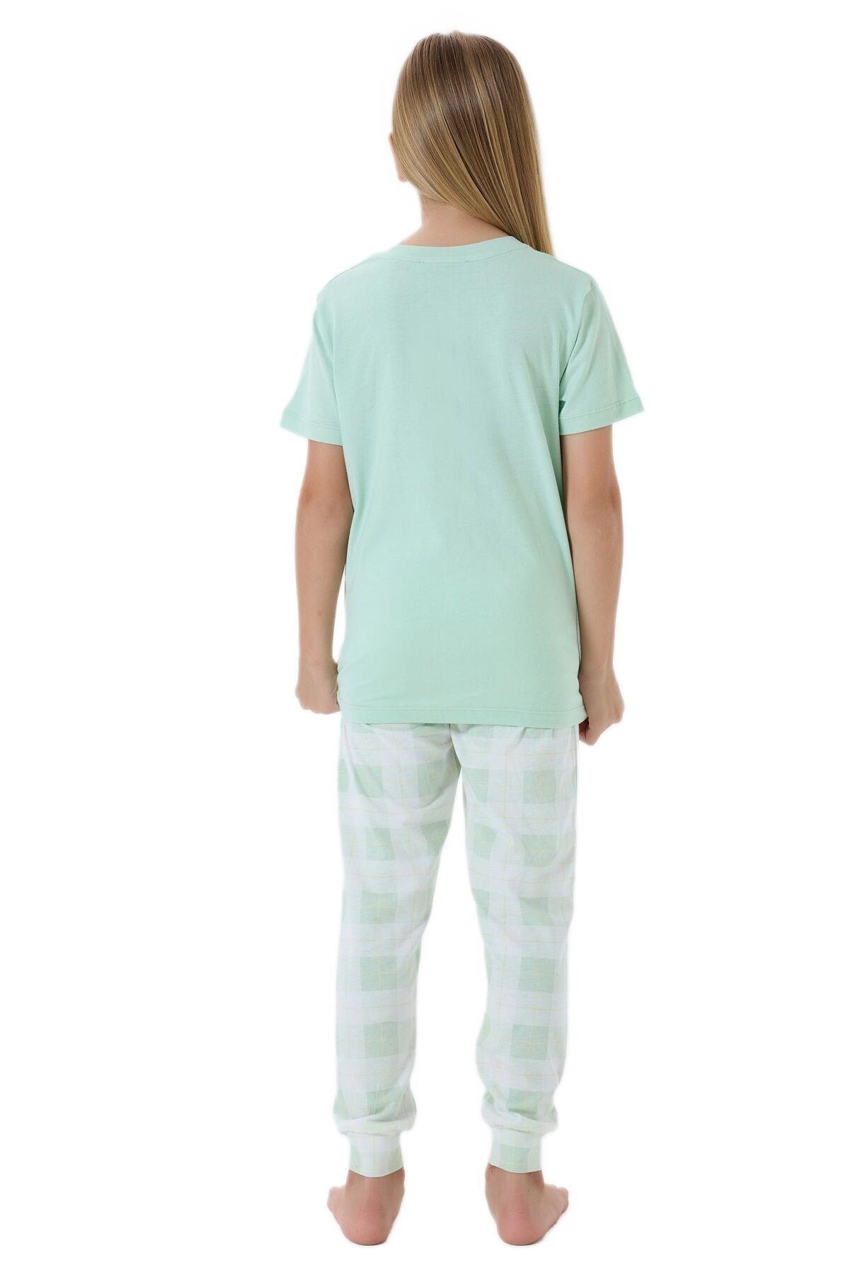 Arnetta Kız Çocuk Yeşil Pijama Takımı 3576-2 