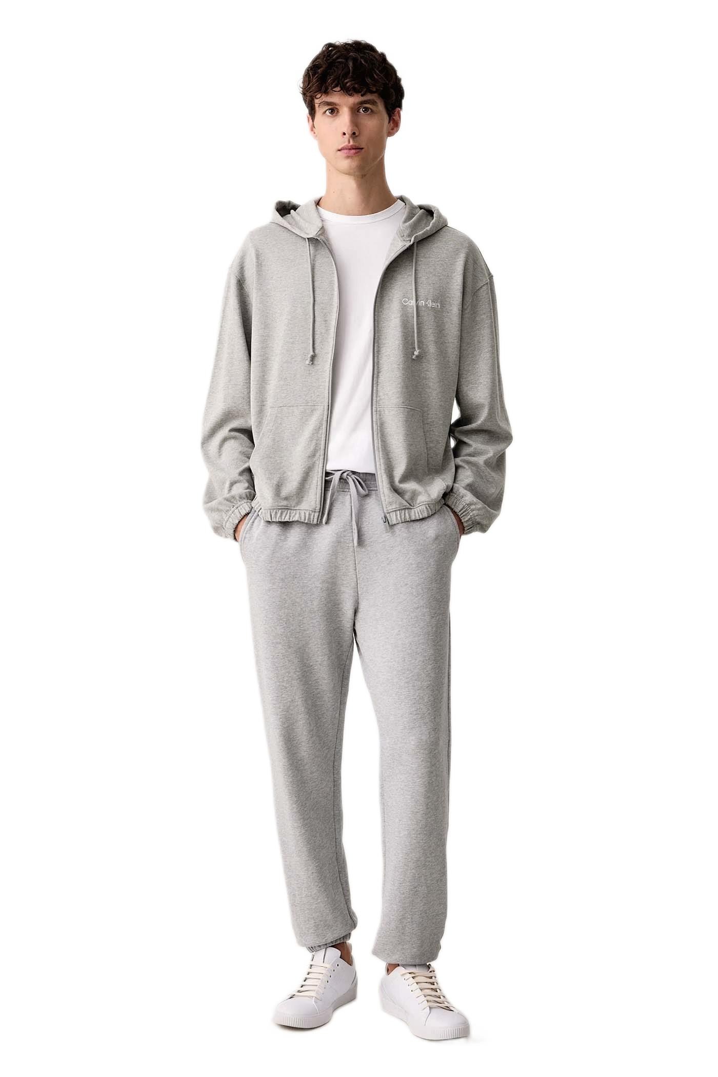 Calvin Klein Erkek Gri Kapüşonlu Sweatshirt LV00NM3073