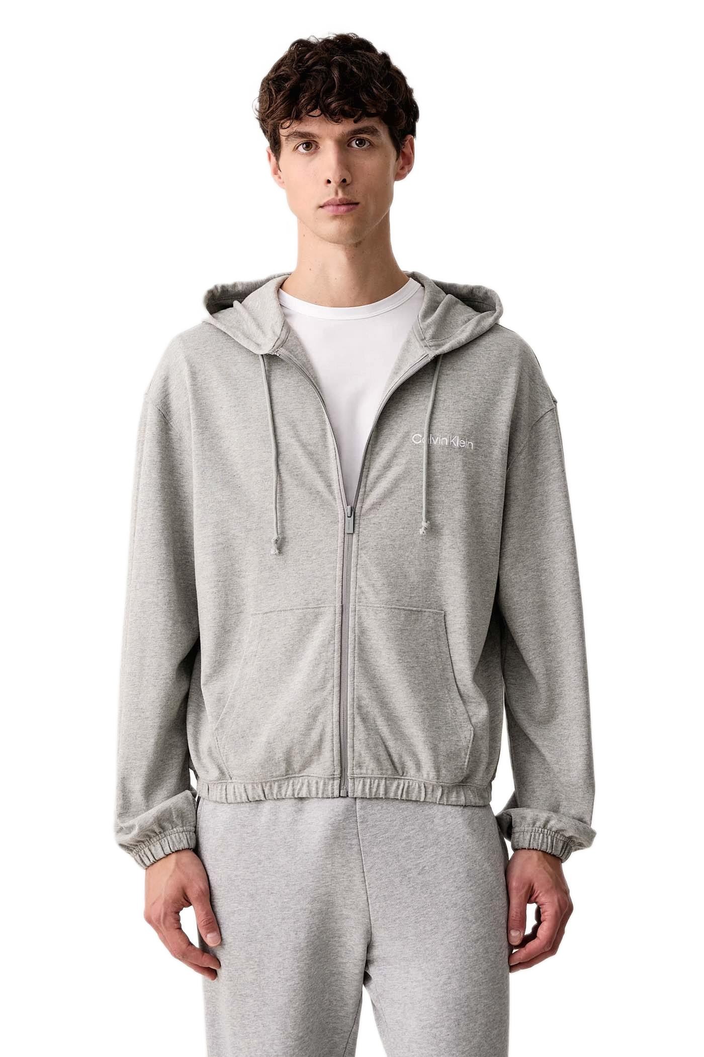 Calvin Klein Erkek Gri Kapüşonlu Sweatshirt LV00NM3073
