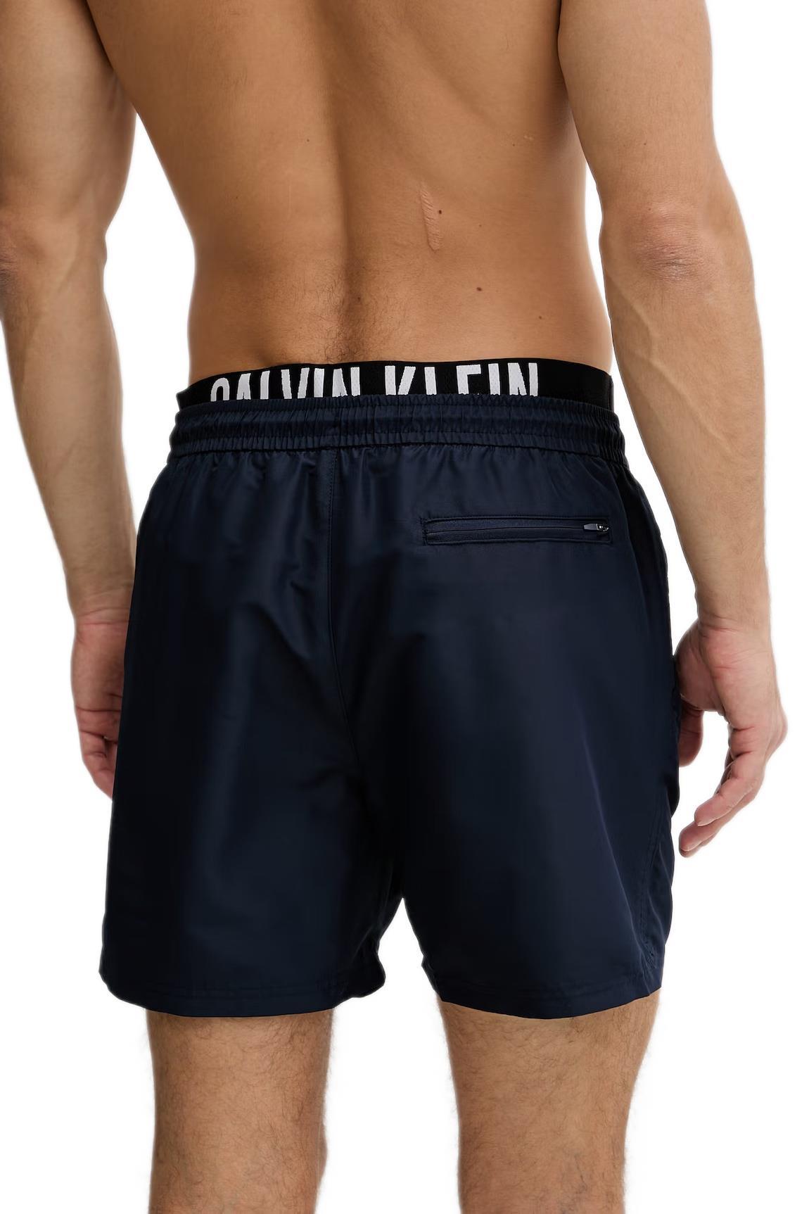 Calvin Klein Erkek Mavi Orta Boy Bağcıklı Deniz Şortu LV00N61015 