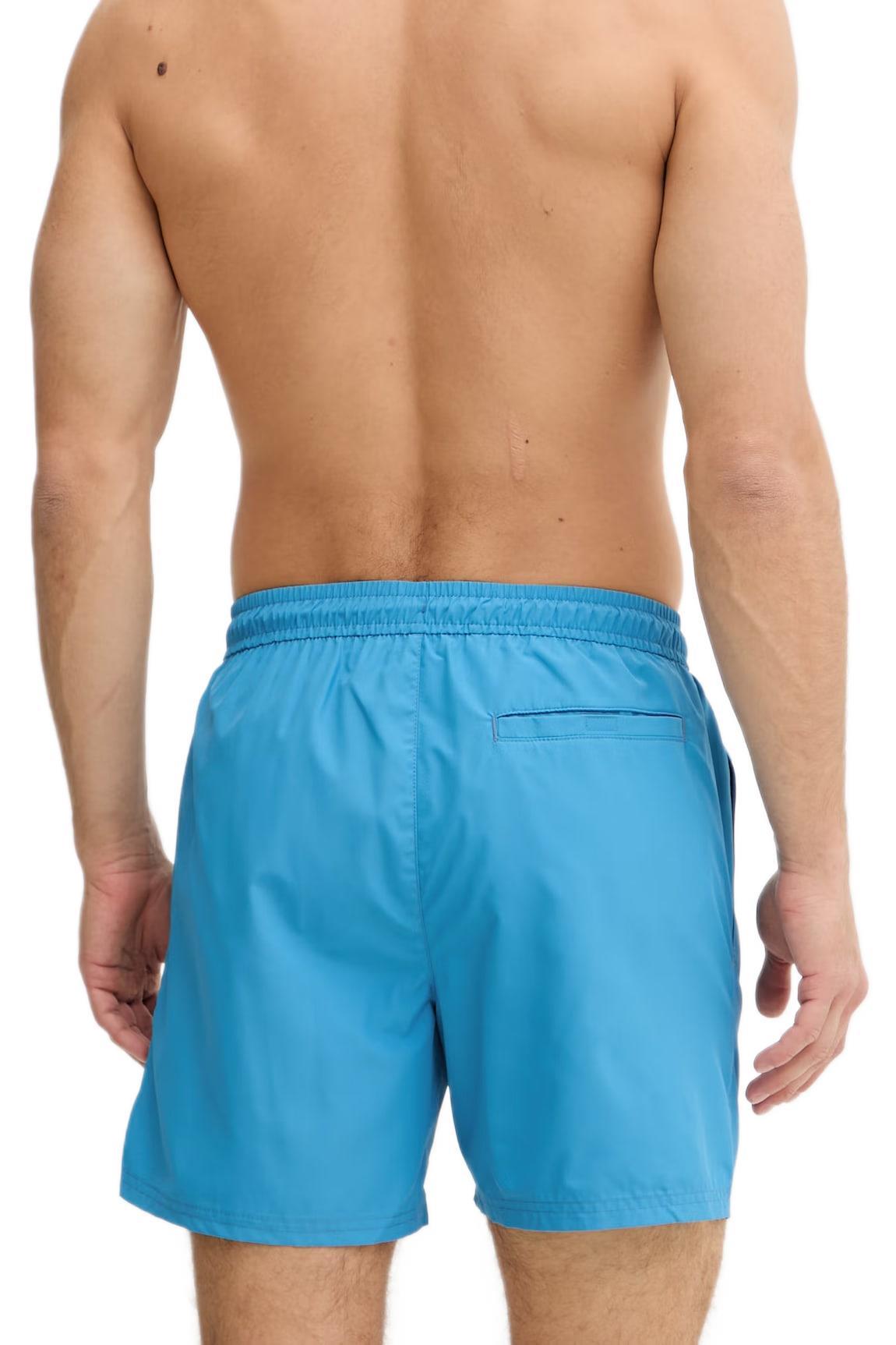 Calvin Klein Erkek Mavi Orta Boy Bağcıklı Kapalı Bel Deniz Şortu LV00N61027 