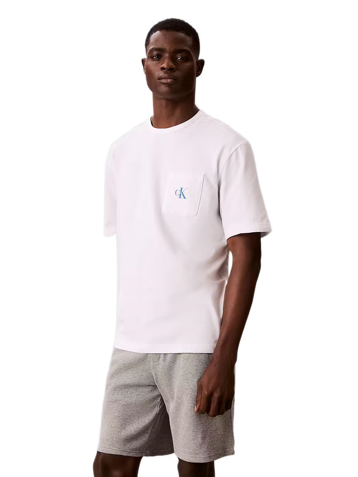 Calvin Klein Erkek Monogram Kısa Kollu Bisiklet Yaka Pijama Üstü LV00NM2972 