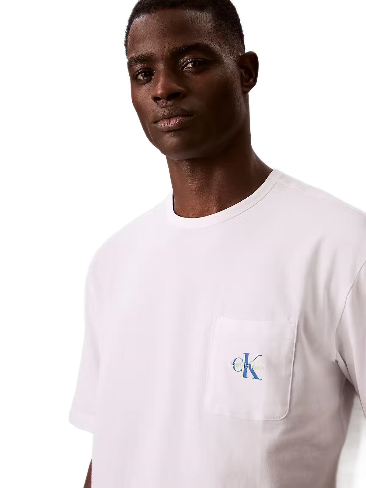 Calvin Klein Erkek Monogram Kısa Kollu Bisiklet Yaka Pijama Üstü LV00NM2972 