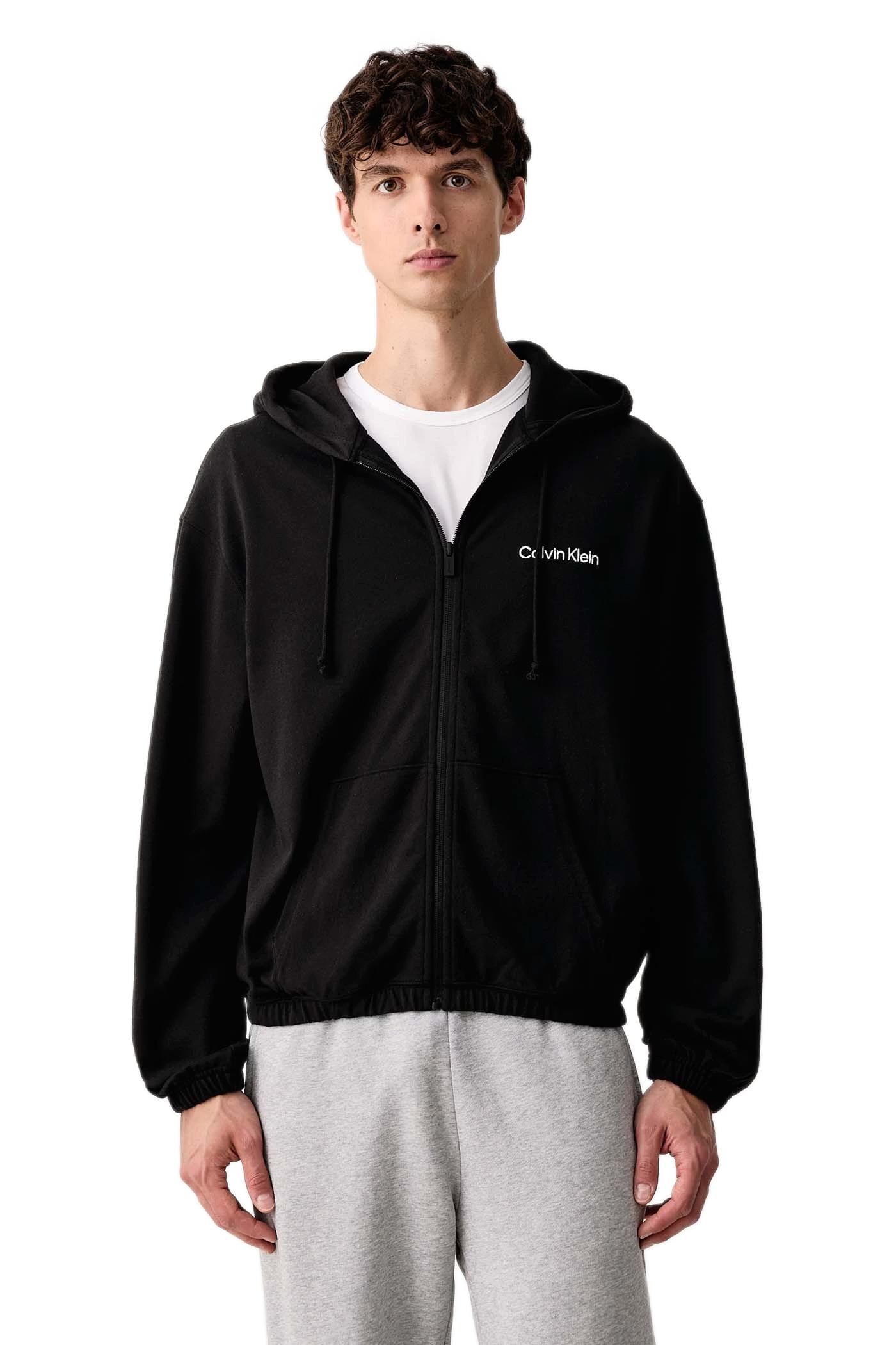 Calvin Klein Erkek Siyah Kapüşonlu Sweatshirt LV00NM3073 
