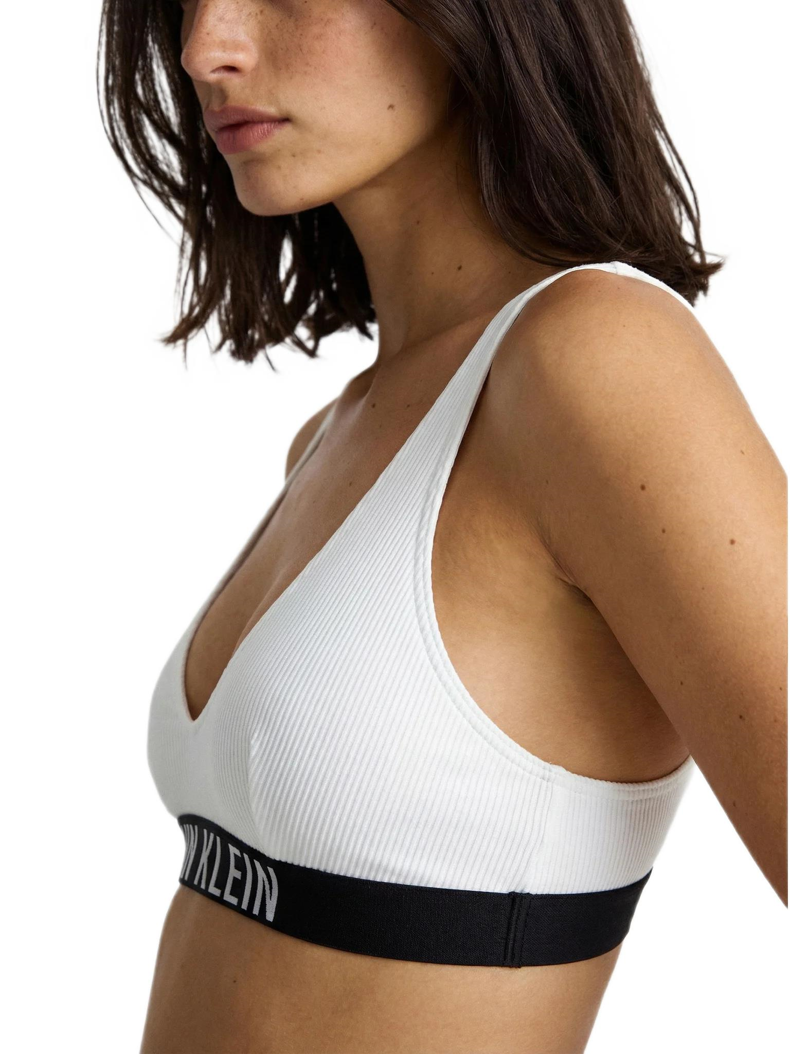 Calvin Klein Kadın Beyaz Yuvarlak Yakalı Bralet Bikini Üstü LV00Q61211 