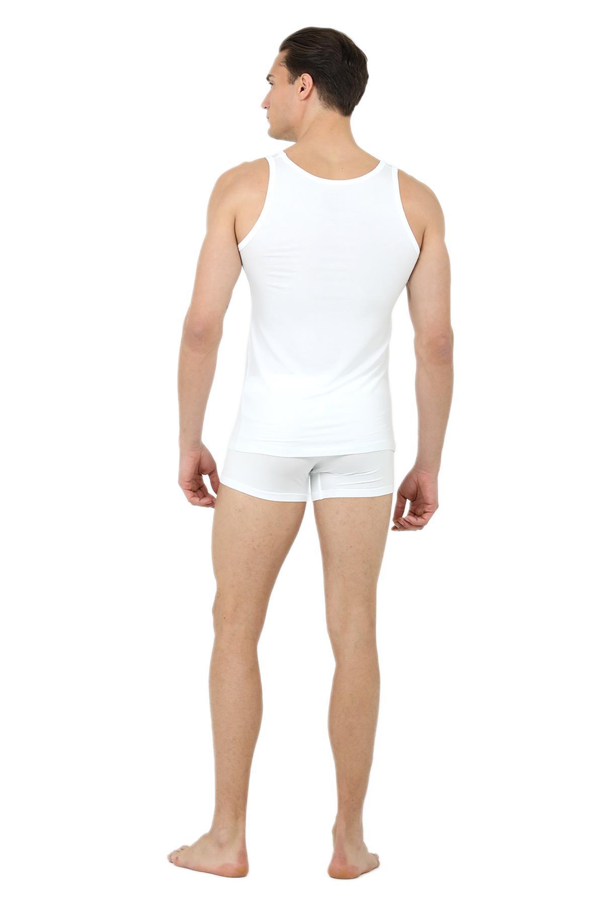 D's Damat Erkek Beyaz Modal Atlet Boxer Set 220301