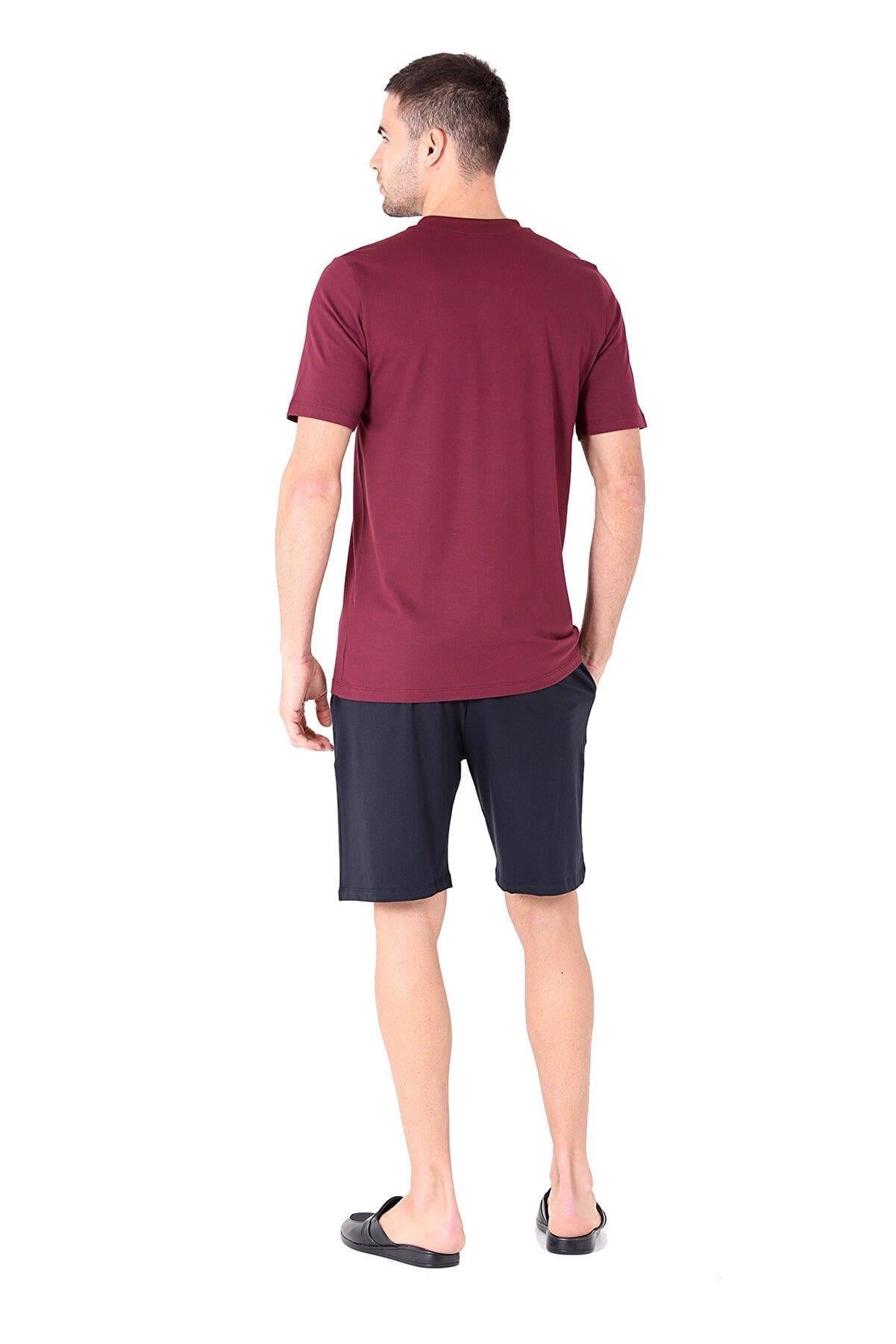 Ds Damat Erkek Bordo Eşofman Pijama 5'li Takım 234003 