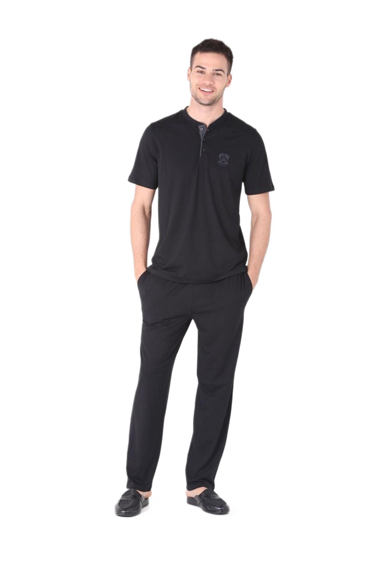 D's Damat Erkek Siyah 4'Lü Pijama Takımı 224016