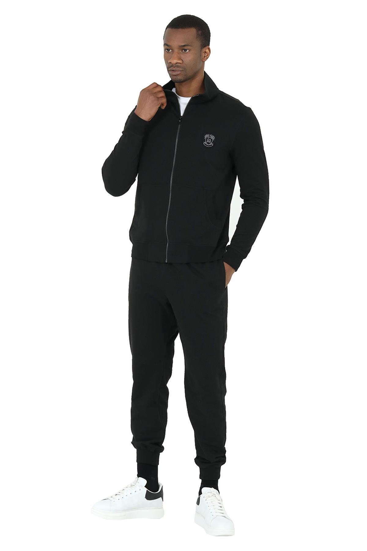 D's Damat Erkek Siyah Eşofman Pijama 5'li Takım 234003