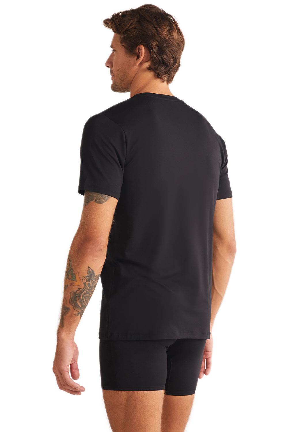 Kom Emilio V Yaka Modal Erkek Siyah Tshirt 