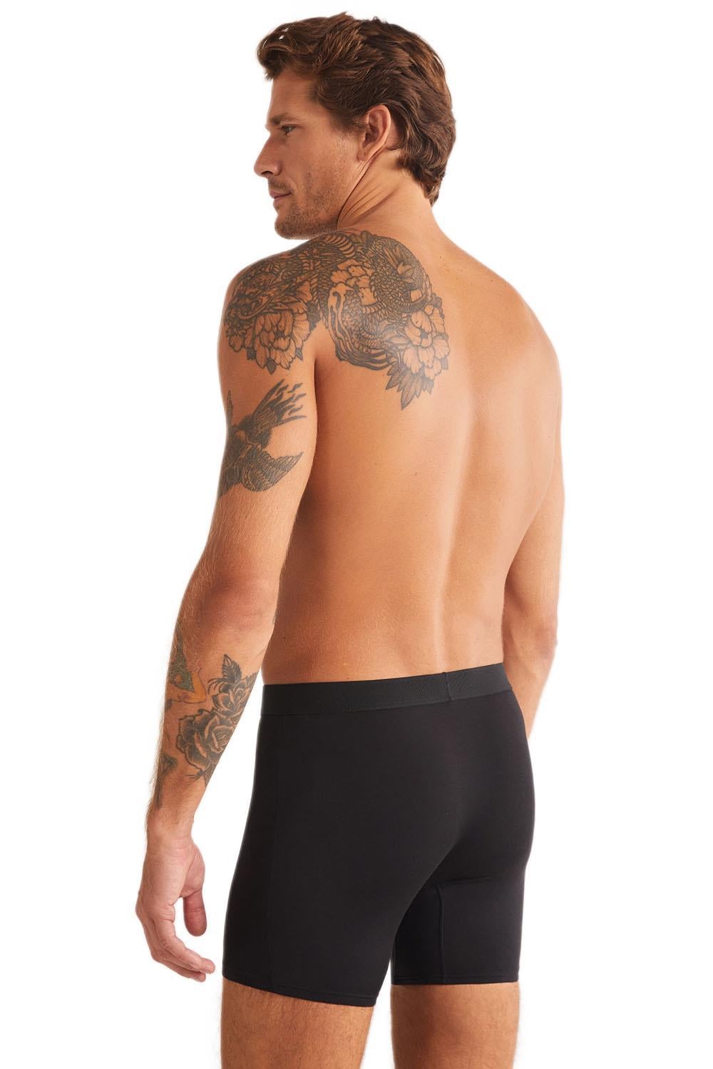 Kom Teo Pamuk Modal Erkek Siyah Boxer 