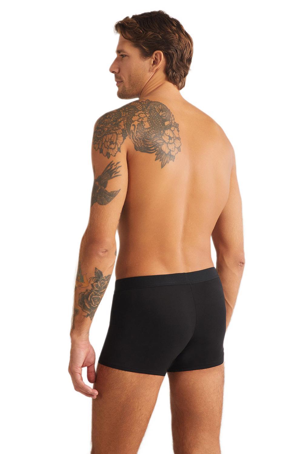 Kom Troy Pamuk Modal Erkek Siyah Boxer 