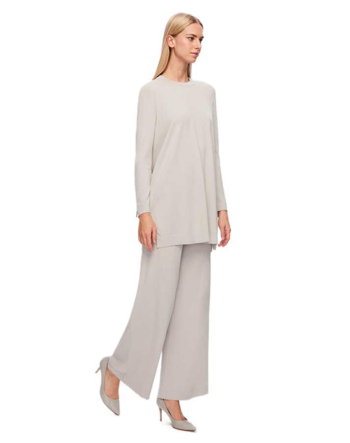 Miss Dalida Gri Basic Triko Tunik 